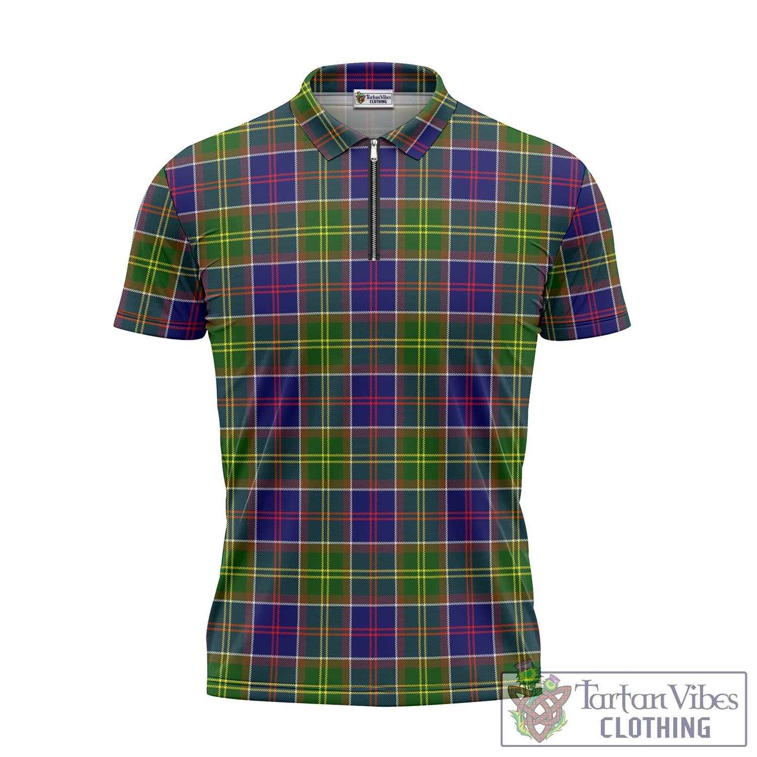 Tartan Vibes Clothing Dalrymple Tartan Zipper Polo Shirt