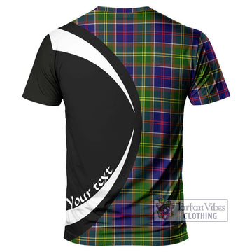 Dalrymple Tartan T-Shirt with Family Crest Circle Style