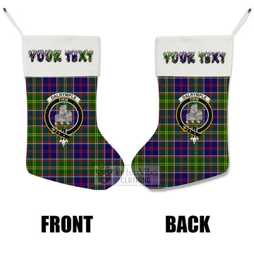 Dalrymple Tartan Family Crest Christmas Stocking with Personalized Text - Tartan Vibes Clothing