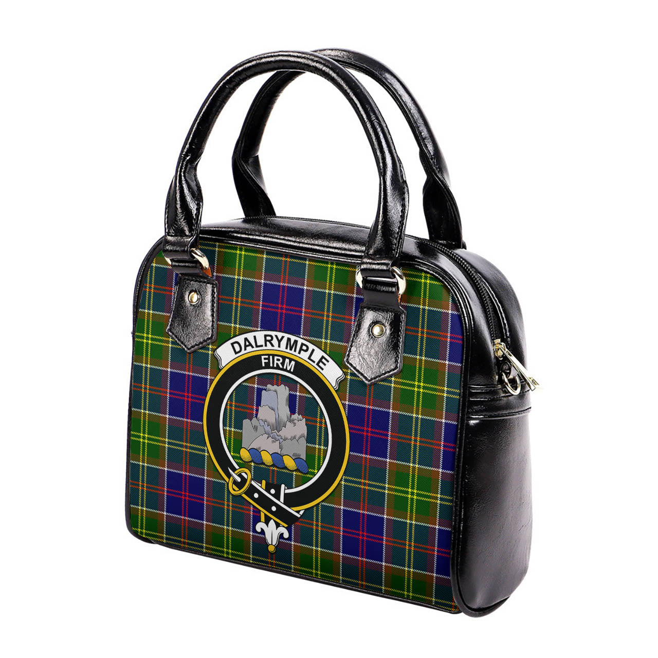 Dalrymple Tartan Shoulder Handbags with Family Crest - Tartanvibesclothing