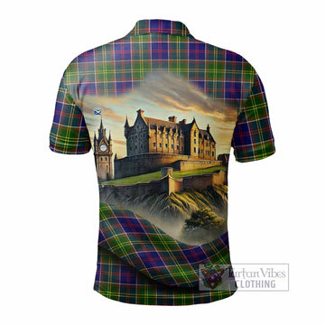 Dalrymple Tartan Family Crest Polo Shirt with Scottish Ancient Castle Style - Tartan Vibes Clothing