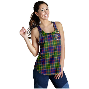 Dalrymple Tartan Women Racerback Tanks with Family Crest