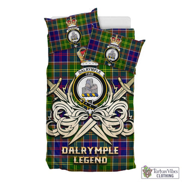 Dalrymple Tartan Bedding Set with Clan Crest and the Golden Sword of Courageous Legacy