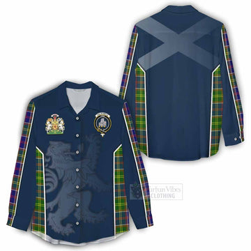 Dalrymple Tartan Women's Casual Shirt with Family Crest and Lion Rampant Vibes Sport Style