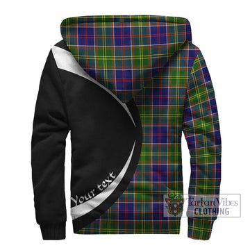 Dalrymple Tartan Sherpa Hoodie with Family Crest Circle Style