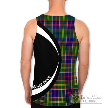 Dalrymple Tartan Men's Tank Top with Family Crest Circle Style