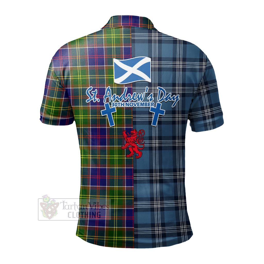 Tartan Vibes Clothing Dalrymple Tartan Polo Shirt Happy St. Andrew's Day Half Tartan Style