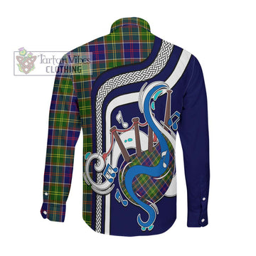 Dalrymple Tartan Long Sleeve Button Shirt with Epic Bagpipe Style