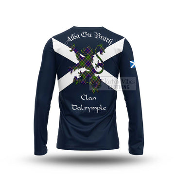 Dalrymple Tartan Lion Rampant Long Sleeve T-Shirt Proudly Display Your Heritage with Alba Gu Brath and Clan Name - Tartan Vibes Clothing