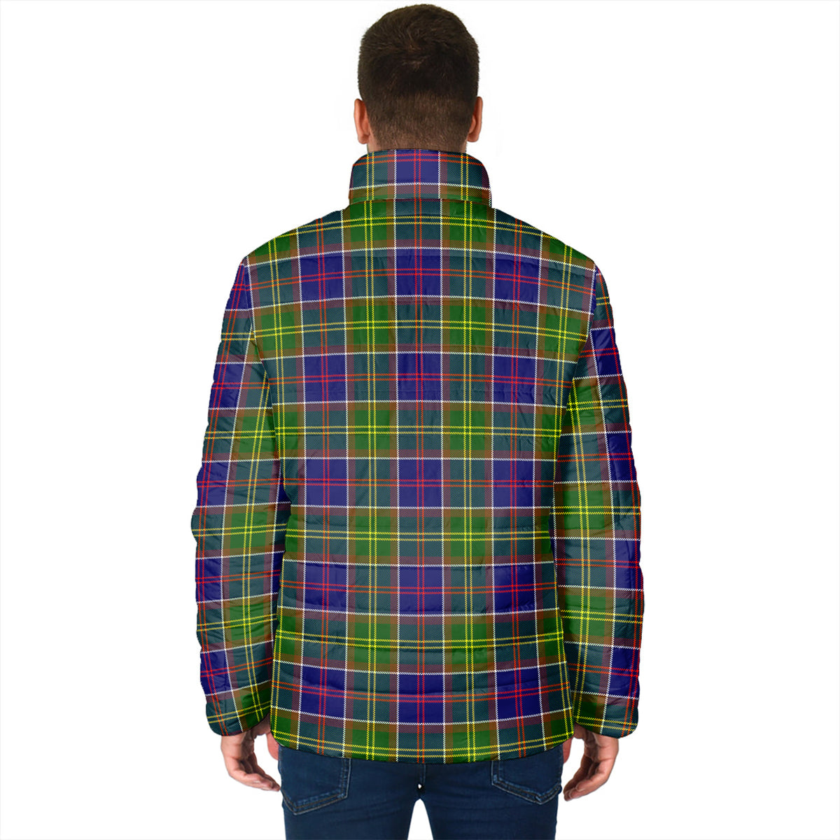 Dalrymple Tartan Padded Jacket with Family Crest - Tartan Vibes Clothing
