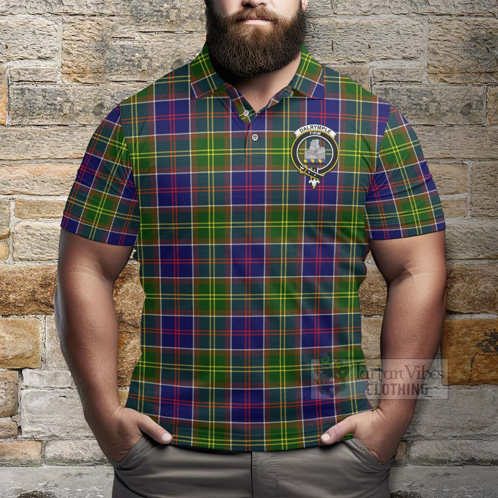 Tartan Vibes Clothing Dalrymple Tartan Polo Shirt with Family Crest Celtic Skull Style