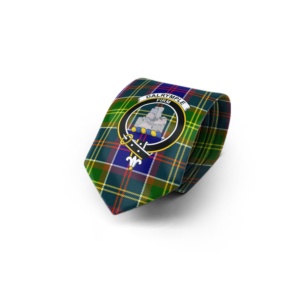 Dalrymple Tartan Classic Necktie with Family Crest - Tartan Vibes Clothing