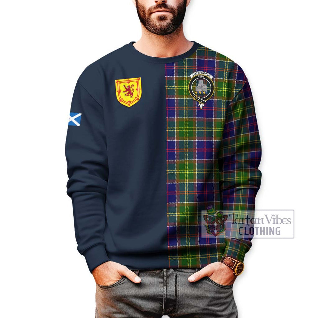 Tartan Vibes Clothing Dalrymple Tartan Sweatshirt with Scottish Lion Royal Arm Half Style