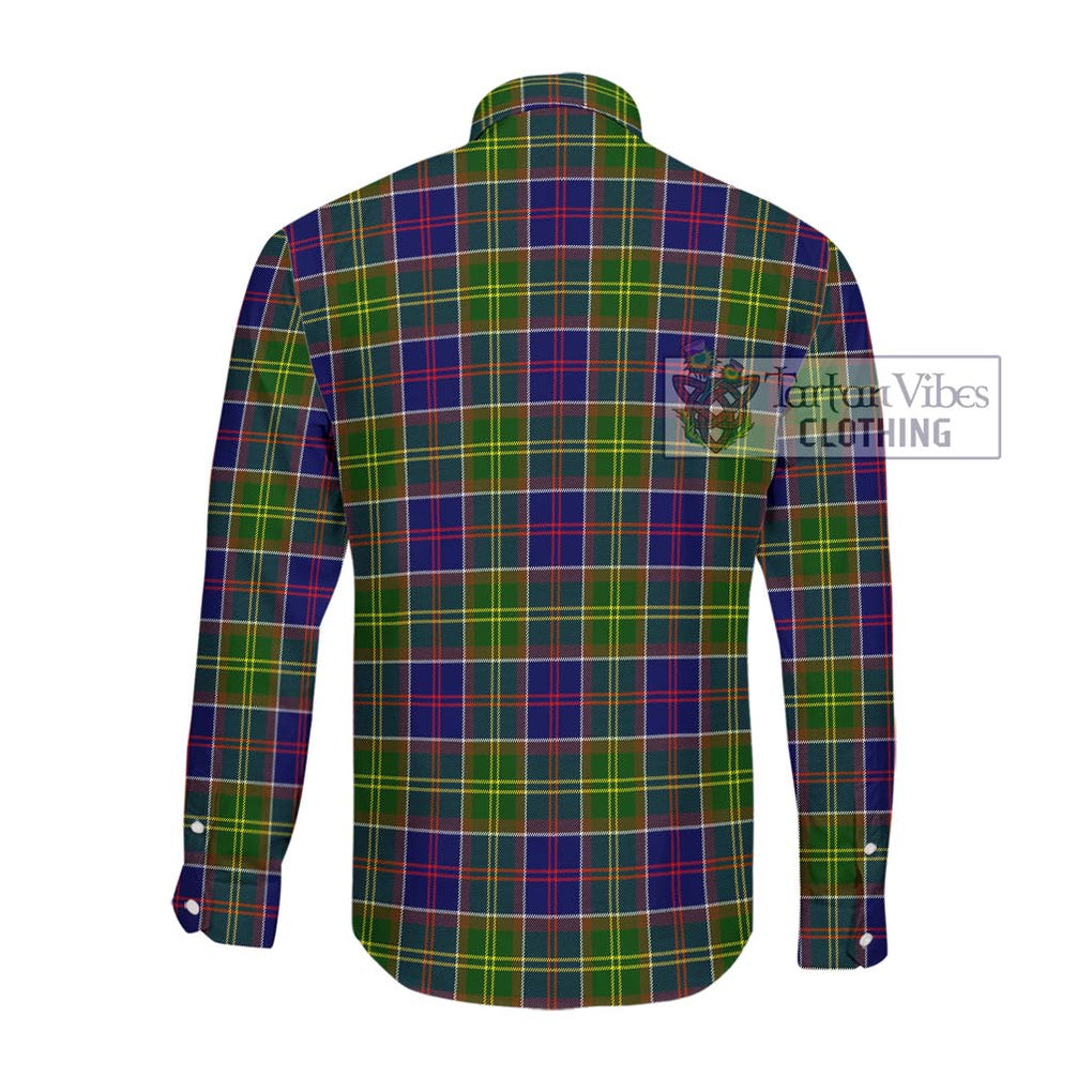 Dalrymple Tartan Long Sleeve Button Shirt with Family Crest DNA In Me Style - Tartanvibesclothing Shop