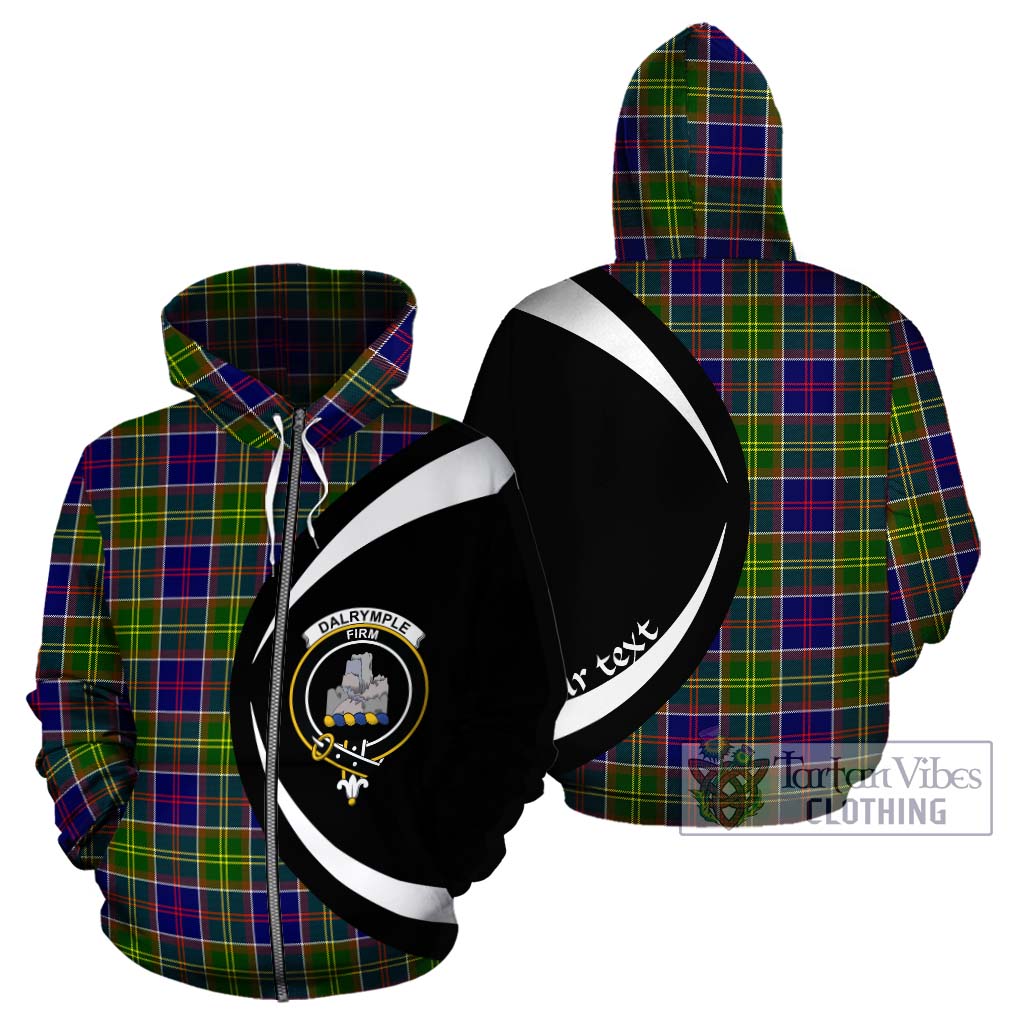 Tartan Vibes Clothing Dalrymple Tartan Hoodie with Family Crest Circle Style