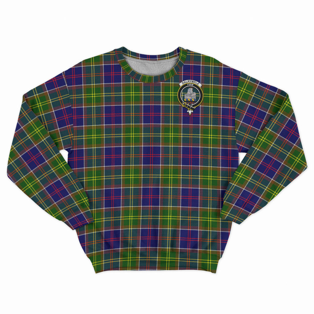 Dalrymple Tartan Sweatshirt with Family Crest - Tartan Vibes Clothing