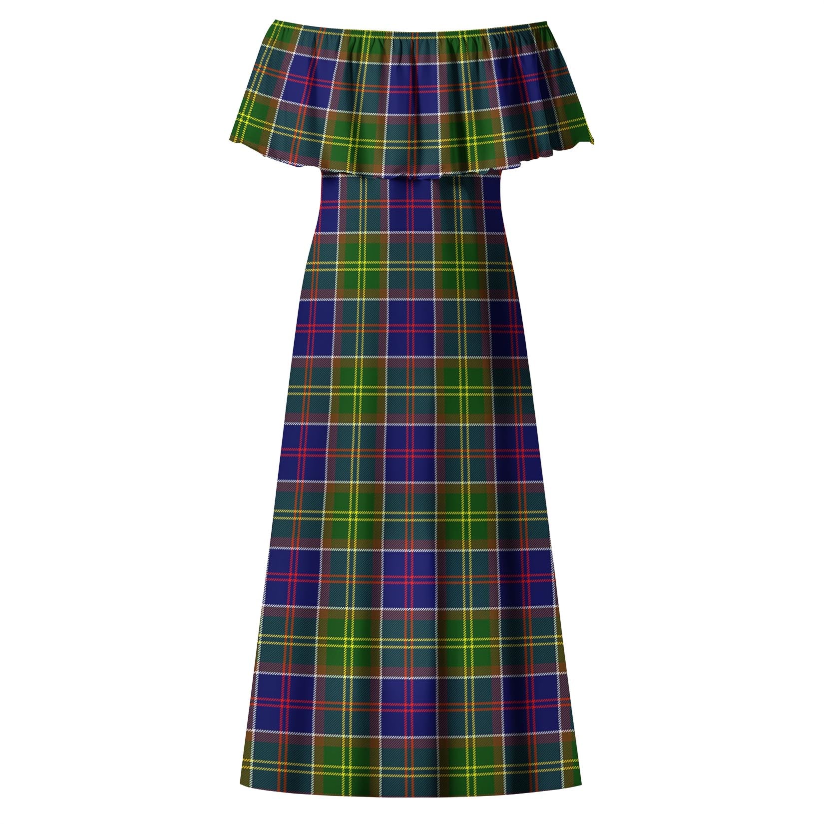 Dalrymple Tartan Off Shoulder Long Dress - Tartanvibesclothing