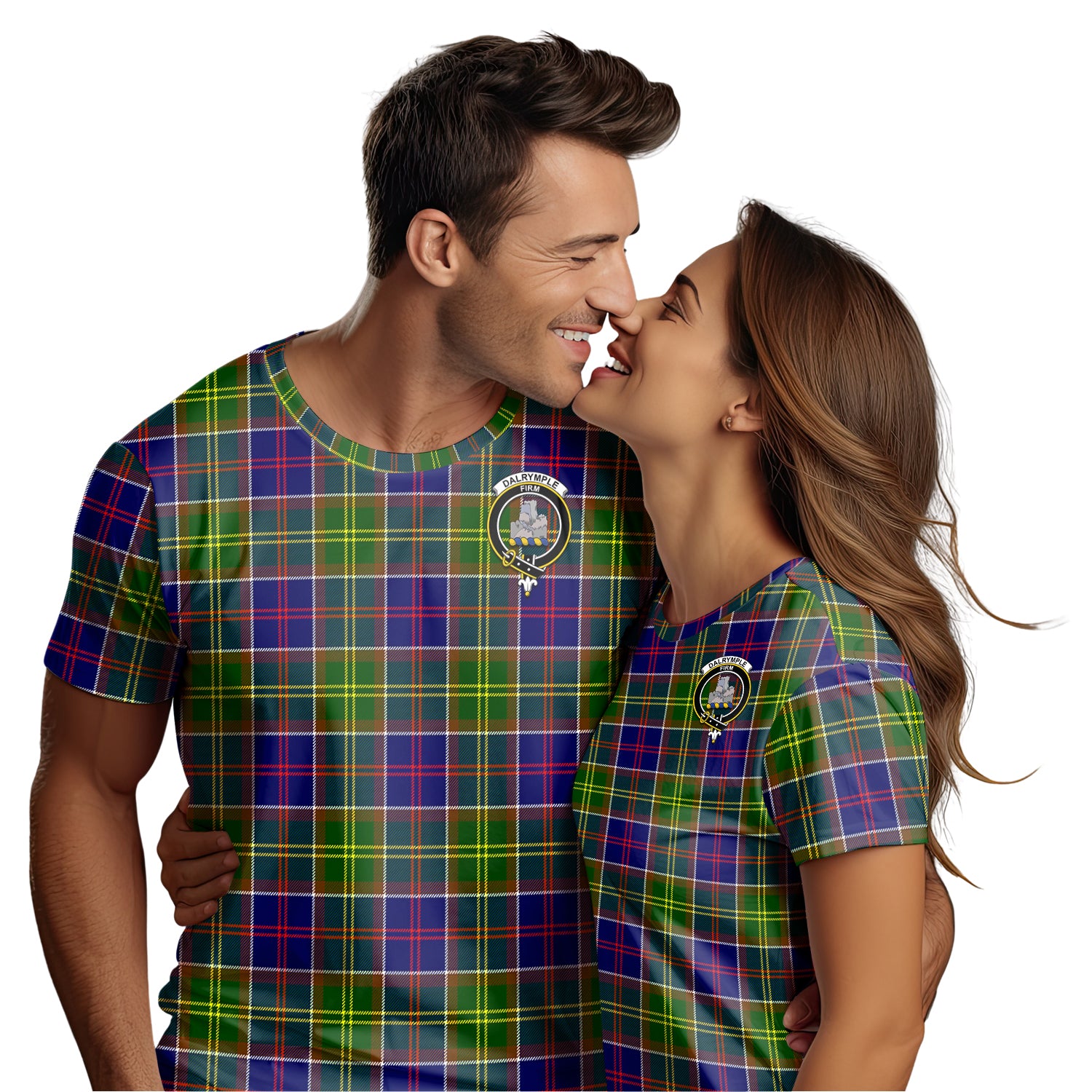 Dalrymple Tartan T-Shirt with Family Crest - Tartan Vibes Clothing