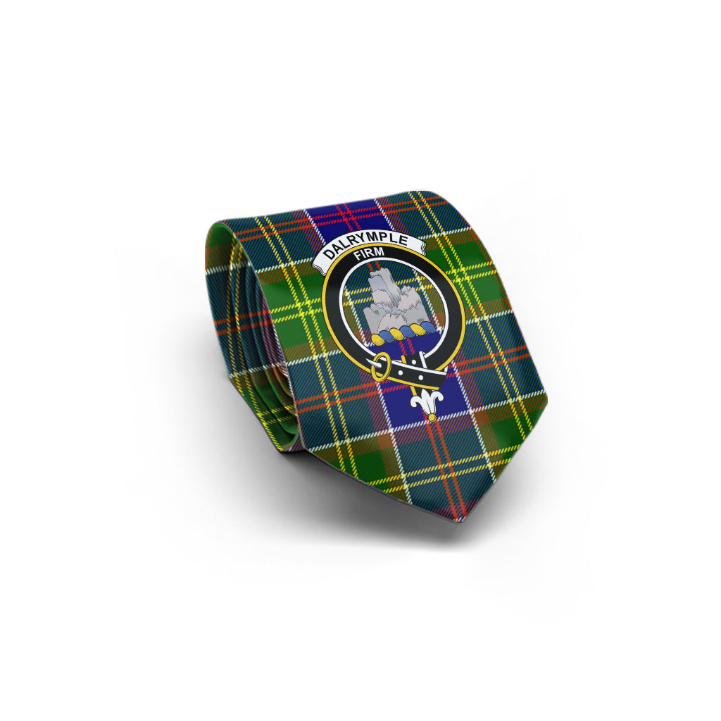 Dalrymple Tartan Classic Necktie with Family Crest - Tartan Vibes Clothing