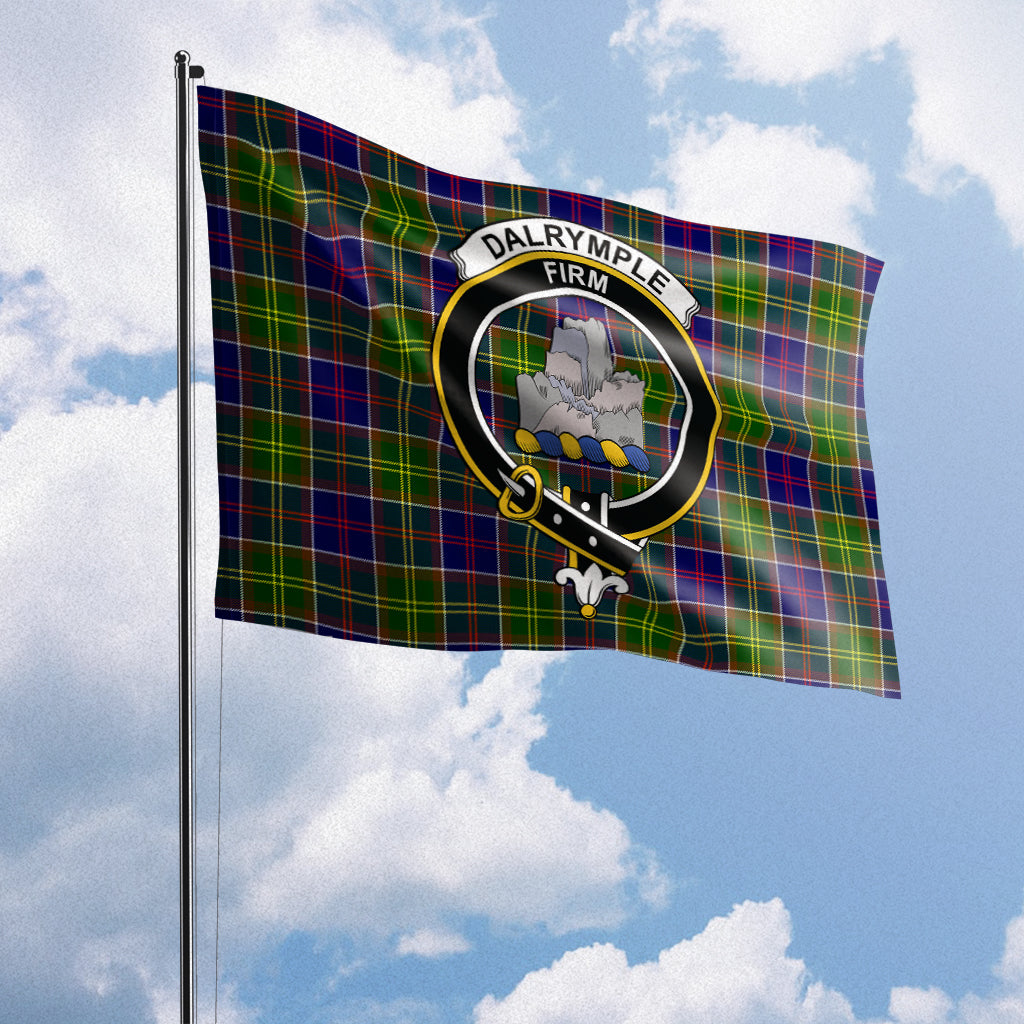 Dalrymple Tartan Flag with Family Crest House Flag (Horizontal) - Tartan Vibes Clothing