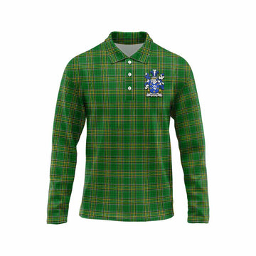 Dalton Irish Clan Tartan Long Sleeve Polo Shirt with Coat of Arms Unisex - Tartan Vibes Clothing