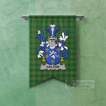 Dalton Irish Clan Tartan Gonfalon, Tartan Banner with Coat of Arms Fishtail - Tartan Vibes Clothing