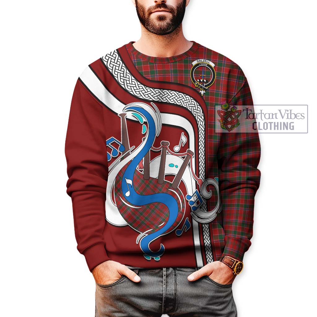 Tartan Vibes Clothing Dalzell Tartan Sweatshirt with Epic Bagpipe Style