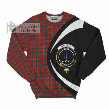 Dalzell (Dalziel) Tartan Sweatshirt with Family Crest Circle Style