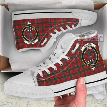 Dalzell (Dalziel) Tartan High Top Shoes with Family Crest