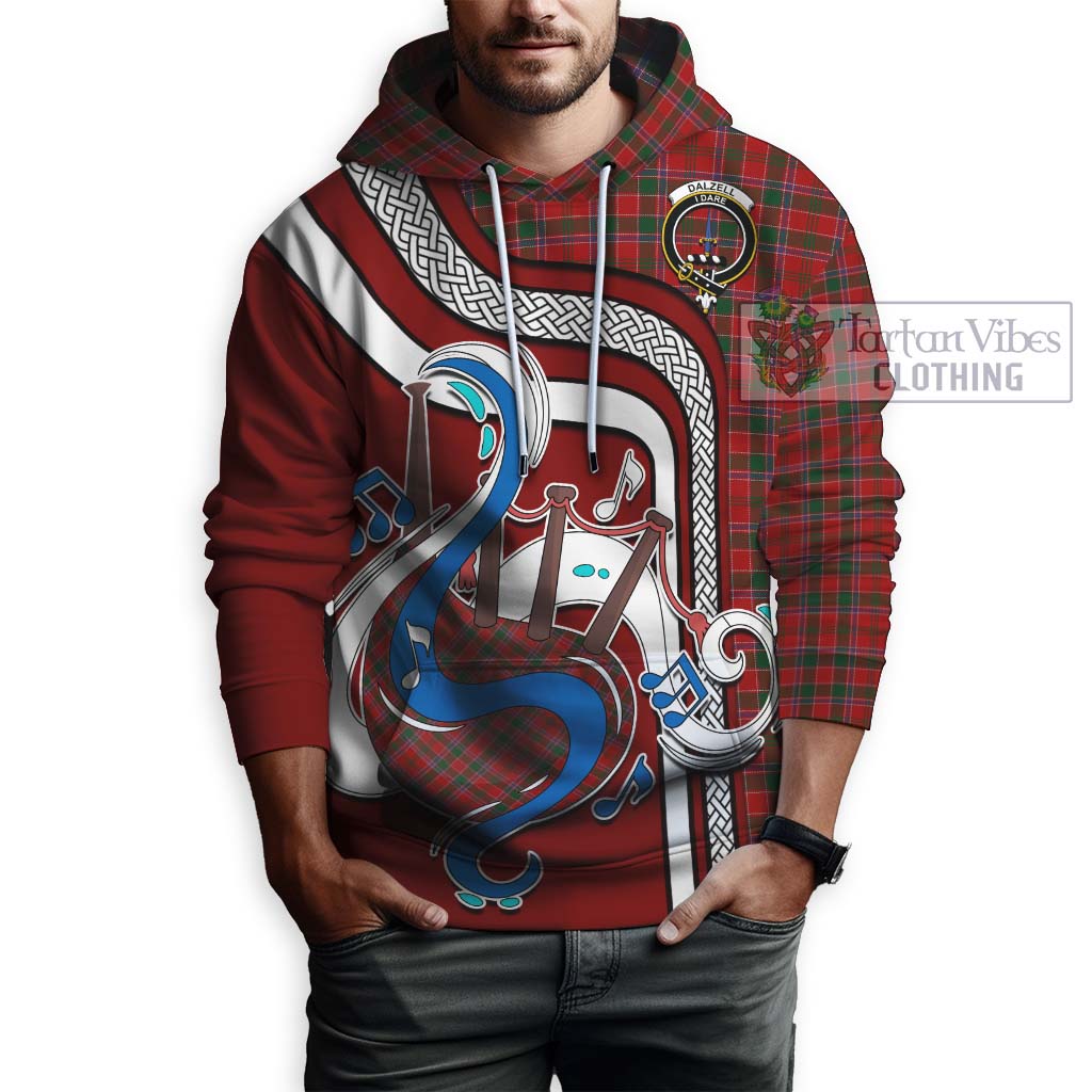 Tartan Vibes Clothing Dalzell Tartan Hoodie with Epic Bagpipe Style