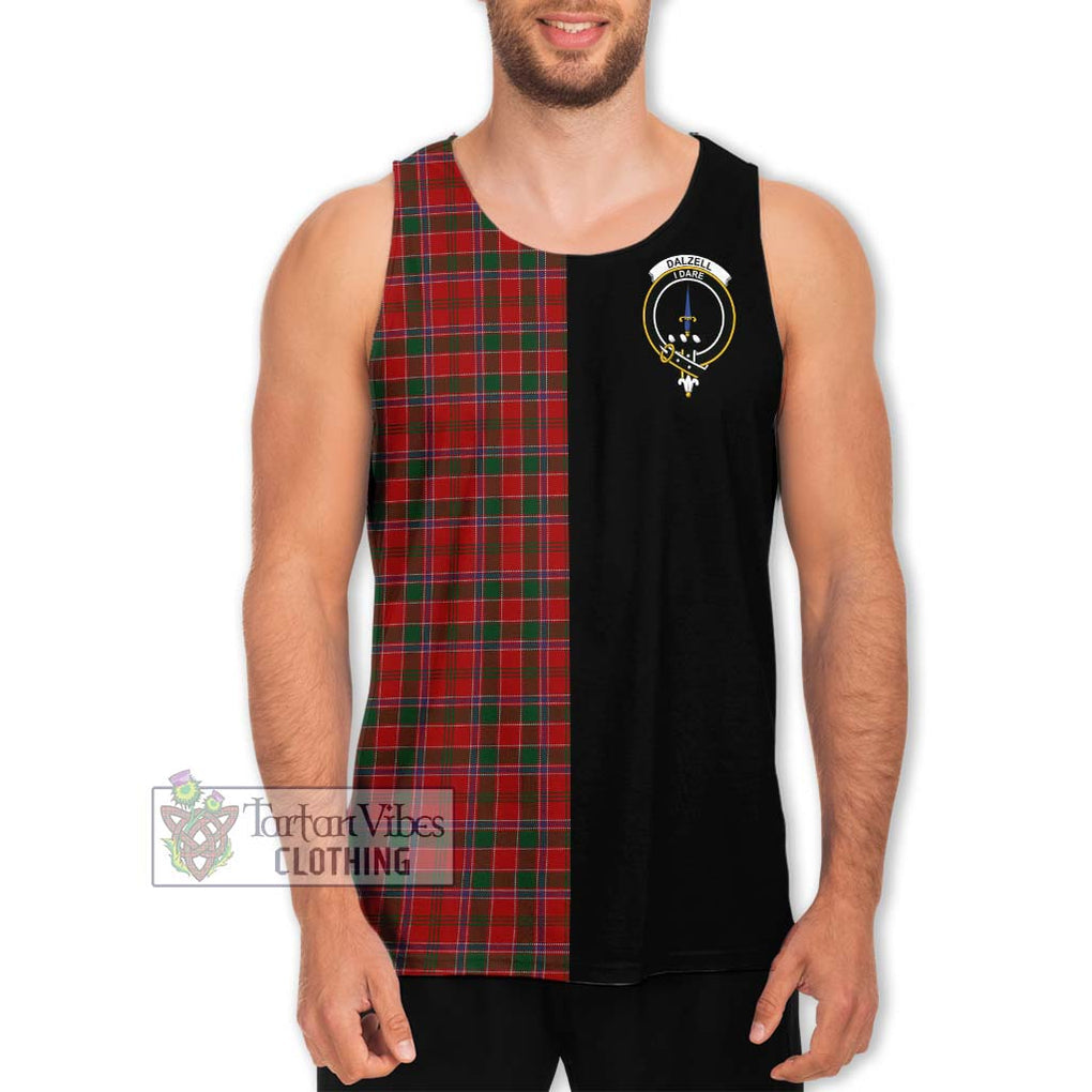 Dalzell (Dalziel) Tartan Men's Tank Top with Family Crest and Half Of Me Style Men - Tartanvibesclothing Shop