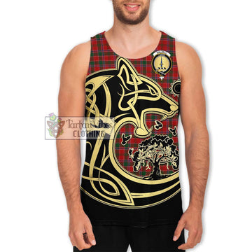 Dalzell (Dalziel) Tartan Men's Tank Top with Family Crest Celtic Wolf Style