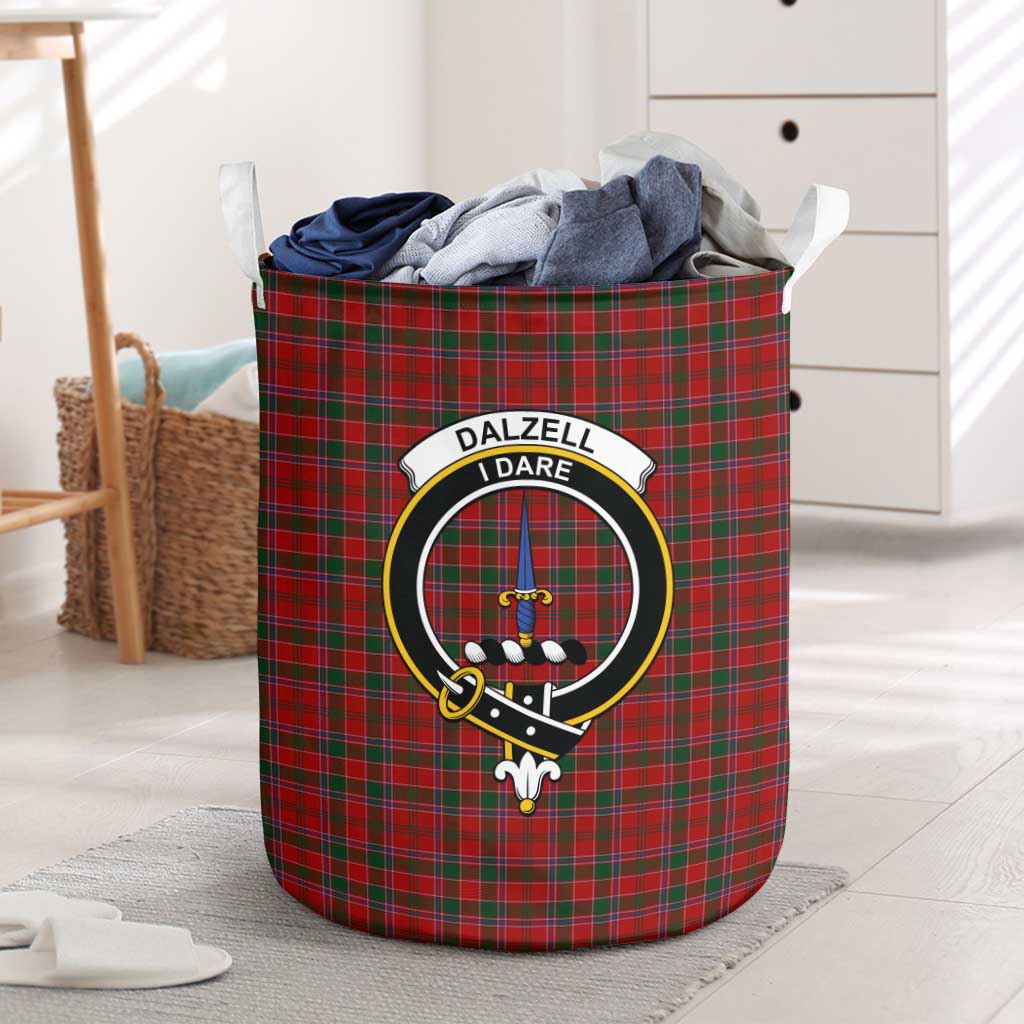 Tartan Vibes Clothing Dalzell Tartan Laundry Basket with Family Crest