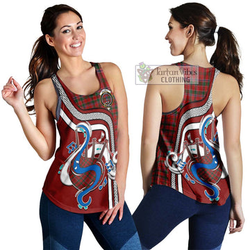 Dalzell (Dalziel) Tartan Women's Racerback Tanks with Epic Bagpipe Style