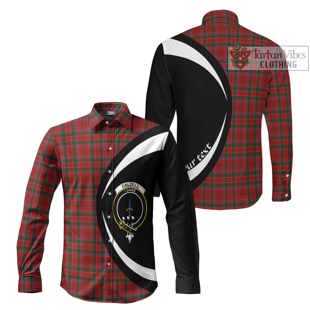 Tartan Vibes Clothing Dalzell Tartan Long Sleeve Button Up with Family Crest Circle Style