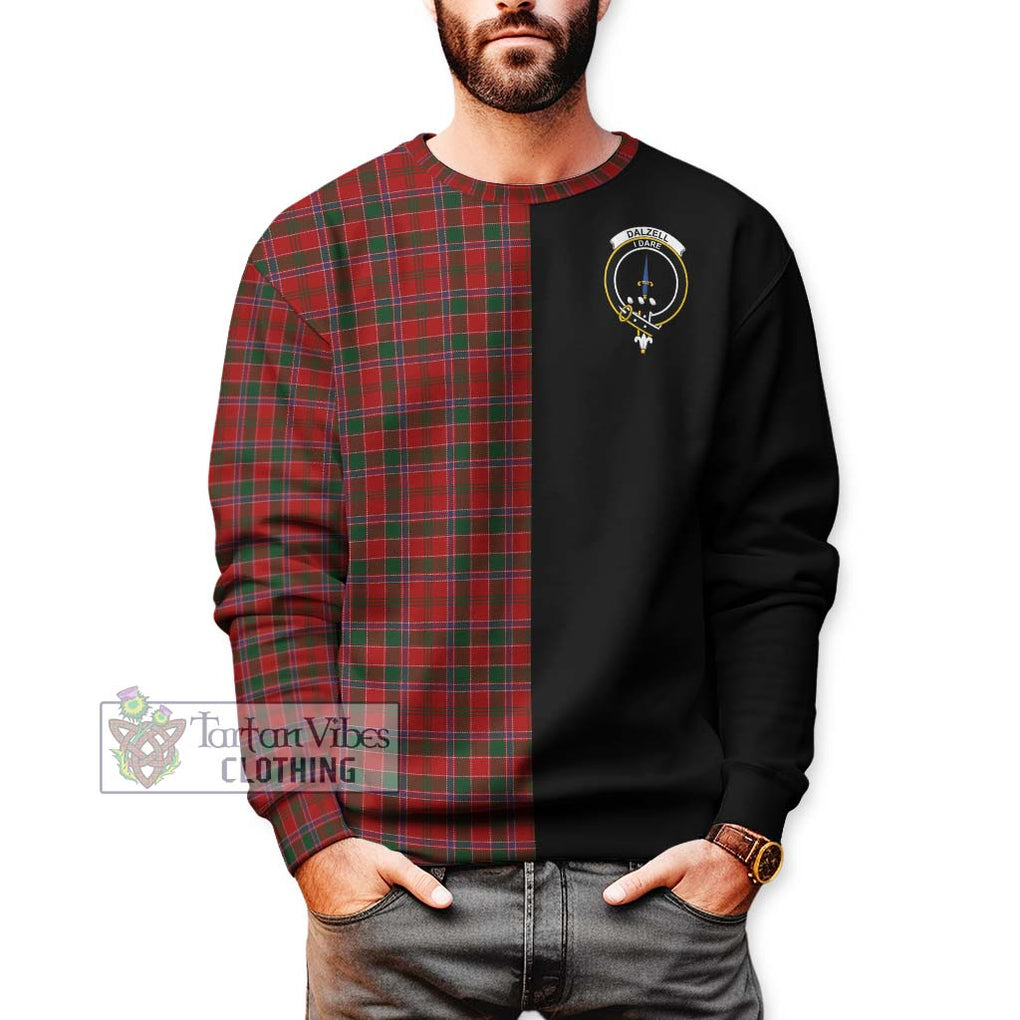 Dalzell (Dalziel) Tartan Sweatshirt with Family Crest and Half Of Me Style Unisex - Tartanvibesclothing Shop