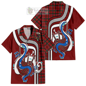 Dalzell (Dalziel) Tartan Short Sleeve Button Shirt with Epic Bagpipe Style