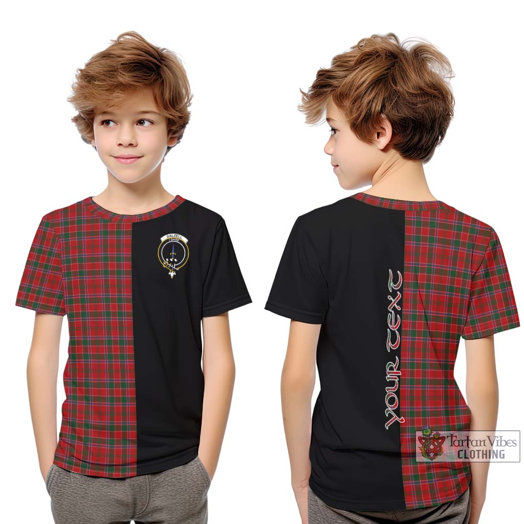 Tartan Vibes Clothing Dalzell Tartan Kid T-Shirt with Family Crest and Half Of Me Style