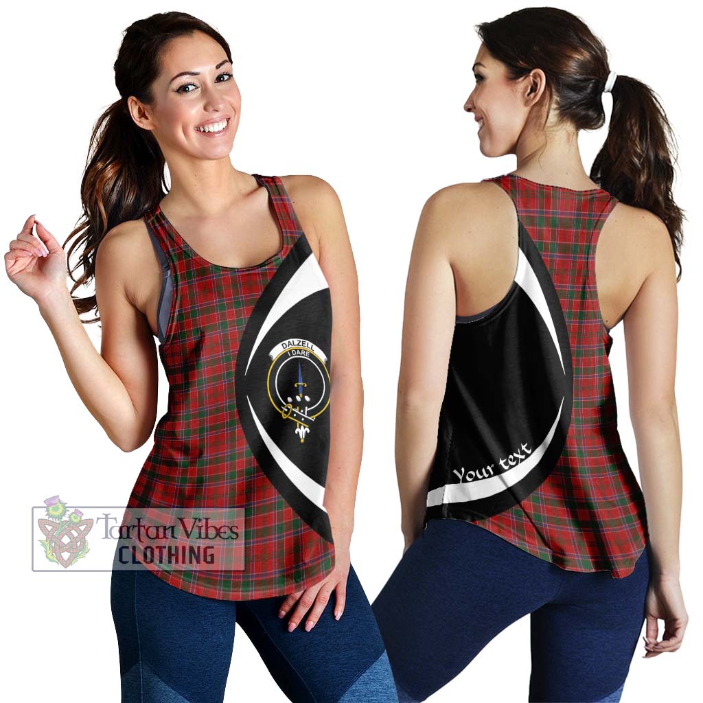 Dalzell (Dalziel) Tartan Women's Racerback Tanks with Family Crest Circle Style 4XL - Tartan Vibes Clothing