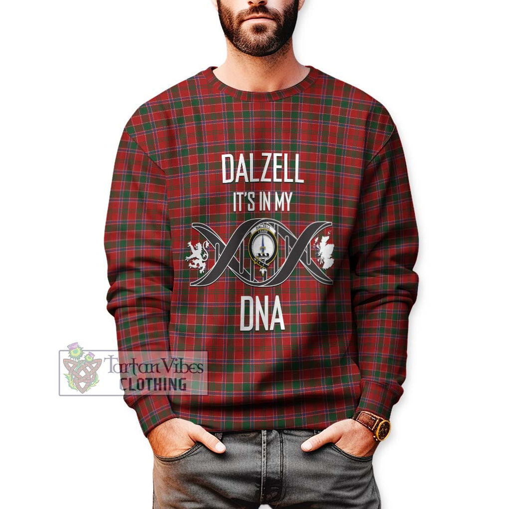 Dalzell (Dalziel) Tartan Sweatshirt with Family Crest DNA In Me Style Unisex - Tartanvibesclothing Shop