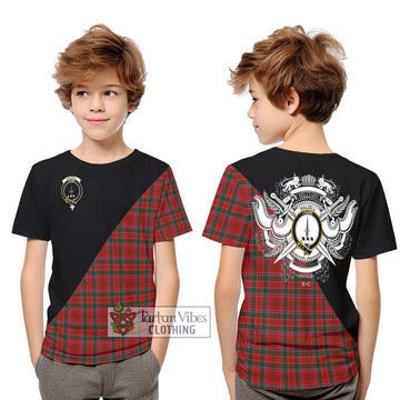 Dalzell (Dalziel) Tartan Kid T-Shirt with Family Crest and Military Logo Style