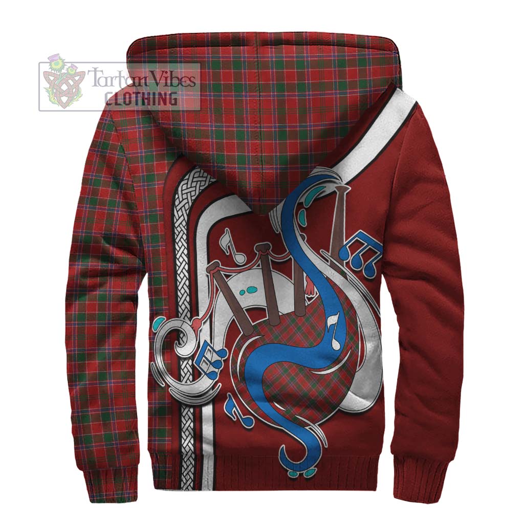 Tartan Vibes Clothing Dalzell Tartan Sherpa Hoodie with Epic Bagpipe Style