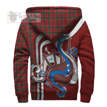 Dalzell (Dalziel) Tartan Sherpa Hoodie with Epic Bagpipe Style