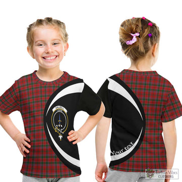 Dalzell Tartan Kid T-Shirt with Family Crest Circle Style
