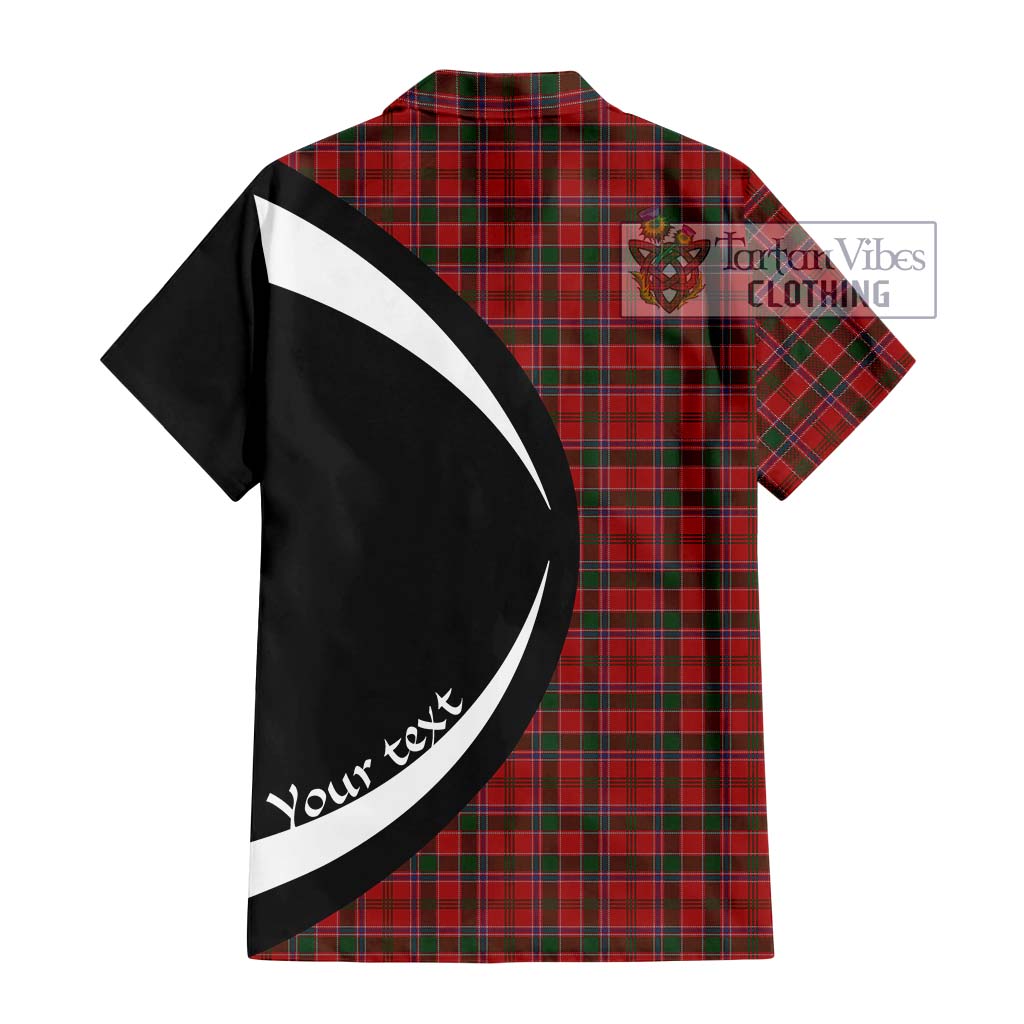 Dalzell (Dalziel) Tartan Short Sleeve Button Up with Family Crest Circle Style - Tartan Vibes Clothing