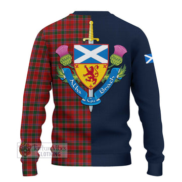 Dalzell (Dalziel) Tartan Knitted Sweater with Scottish Lion Royal Arm Half Style