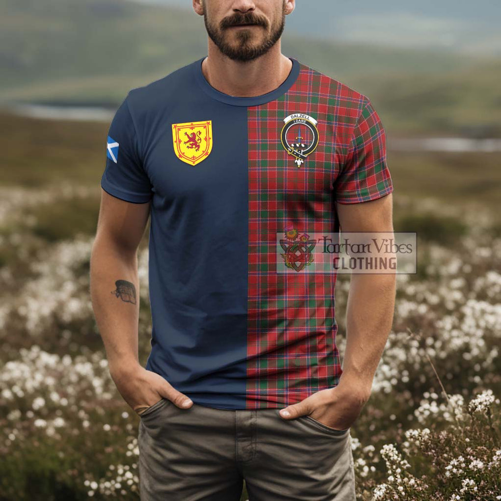 Tartan Vibes Clothing Dalzell Tartan T-Shirt Alba with Scottish Lion Royal Arm Half Style