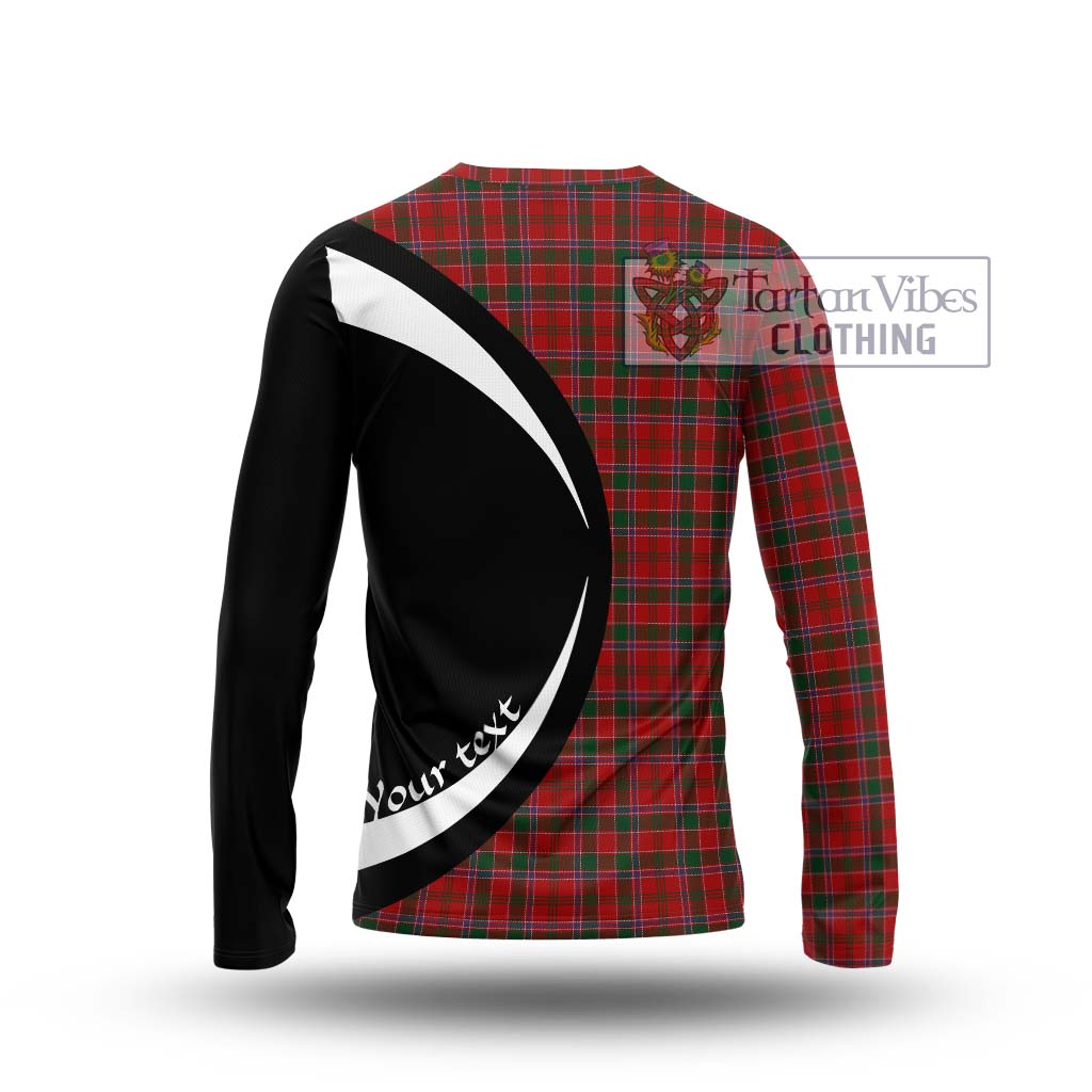 Dalzell (Dalziel) Tartan Long Sleeve T-Shirt with Family Crest Circle Style - Tartan Vibes Clothing