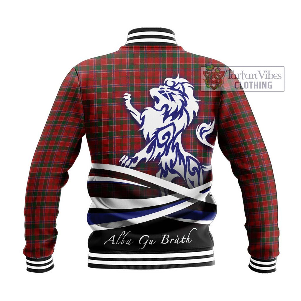 Dalzell (Dalziel) Tartan Baseball Jacket with Alba Gu Brath Regal Lion Emblem - Tartanvibesclothing Shop