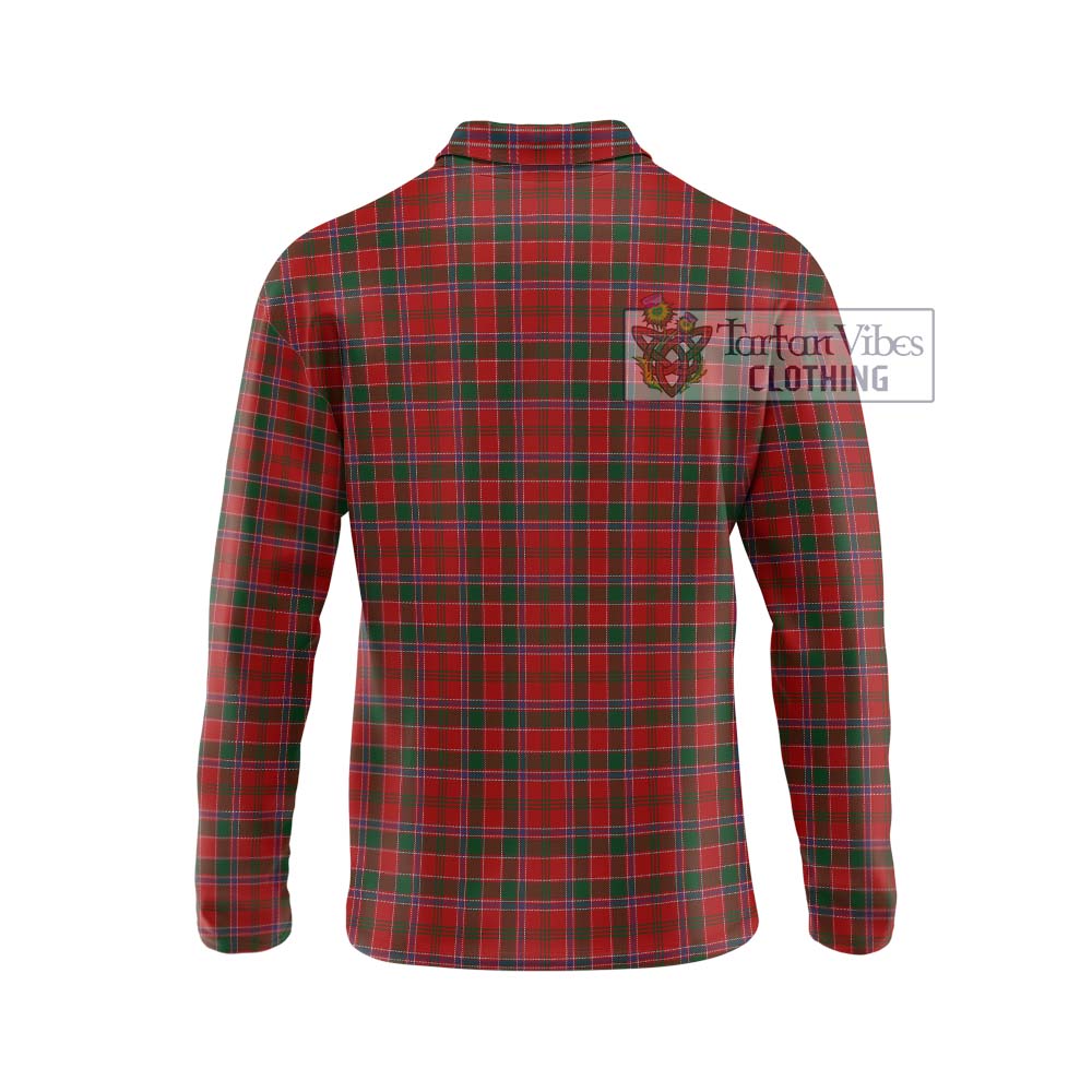 Dalzell (Dalziel) Tartan Long Sleeve Polo Shirt with Family Crest DNA In Me Style - Tartanvibesclothing Shop